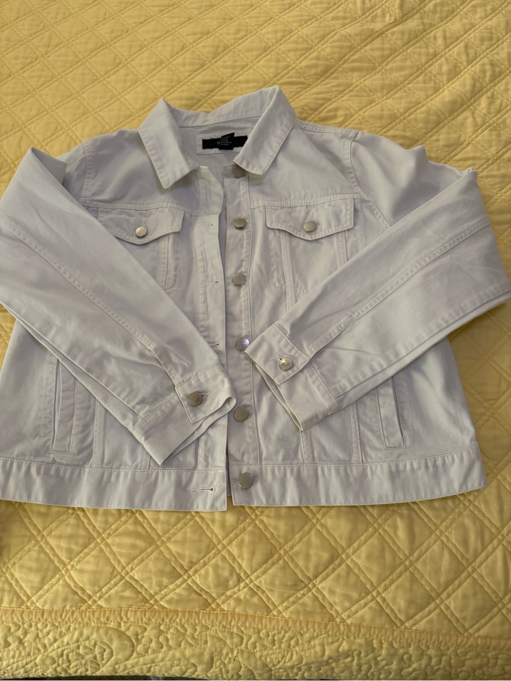 Forever 21 White Denim Trucker Jacket